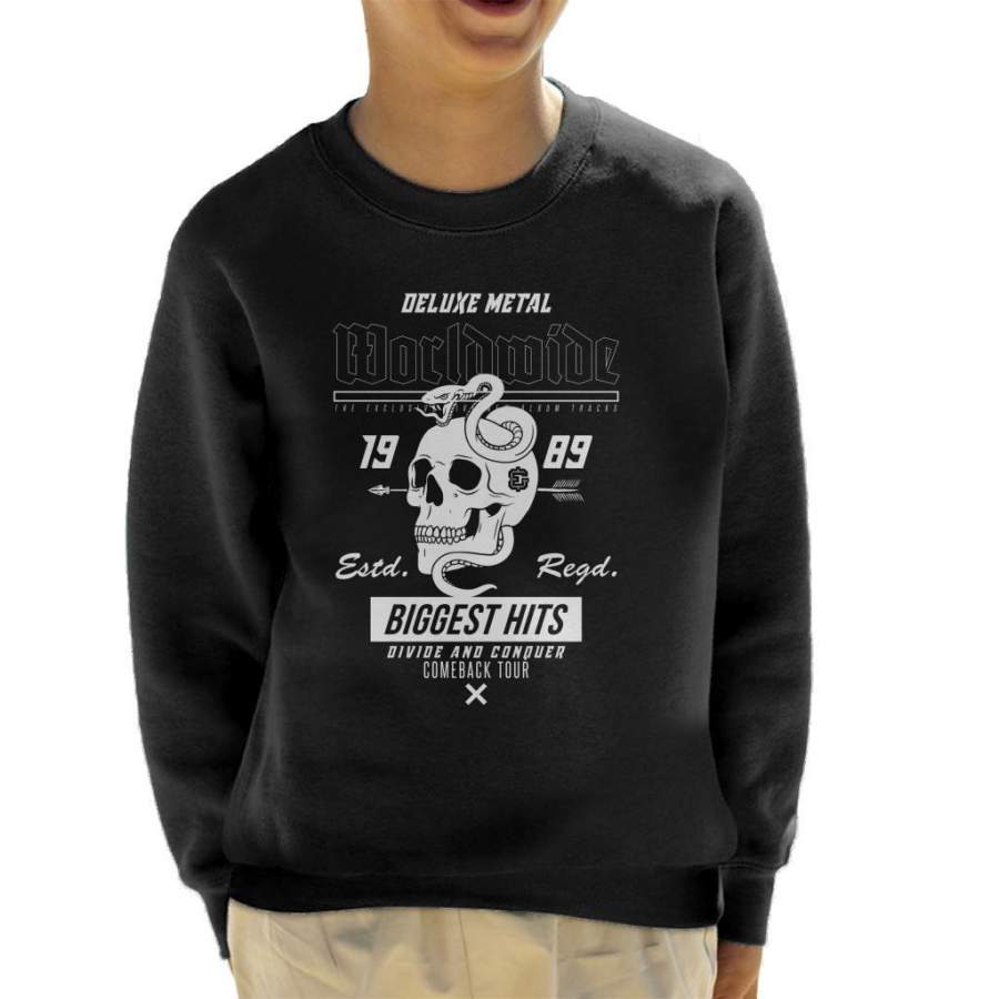 Divide And Conquer Worldwide Metal Skull Snake Kid’s Sweatshirt