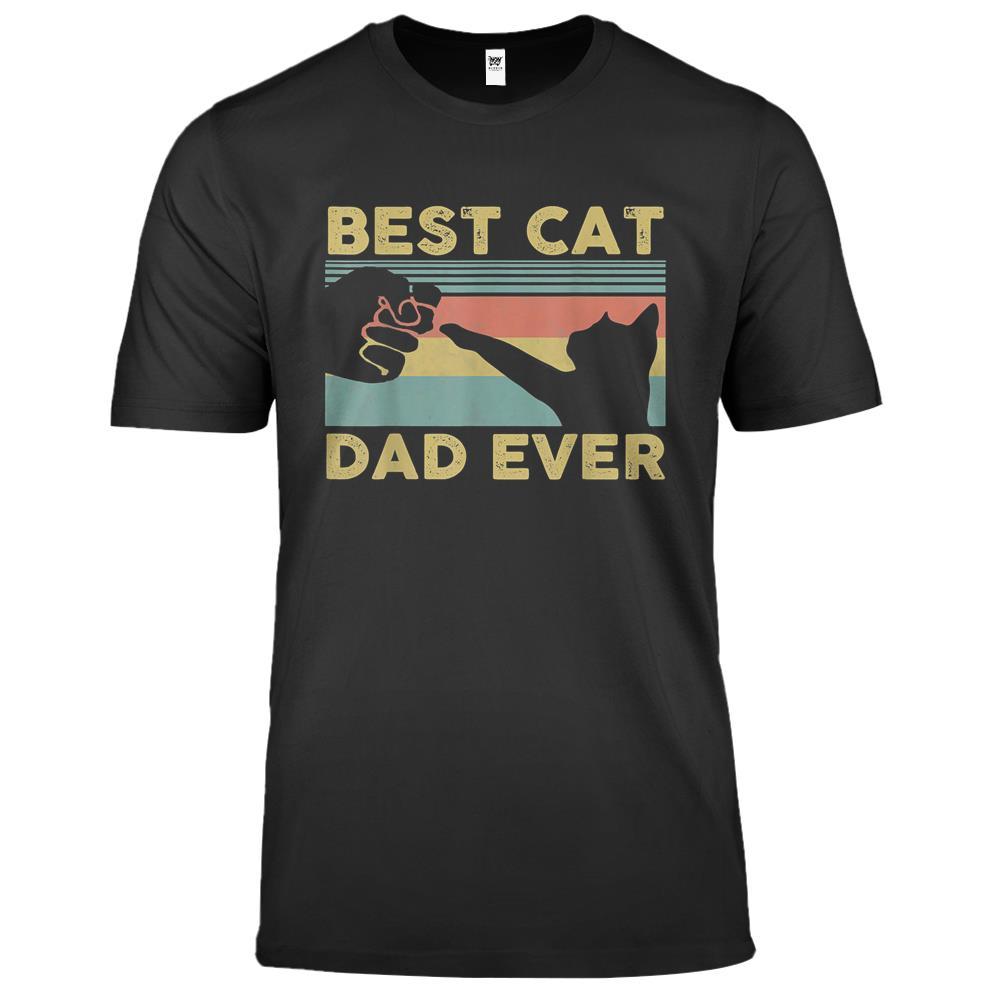 Best Cat Dad Ever Tee Funny Cat Daddy Father Vintage Premium T Shirts