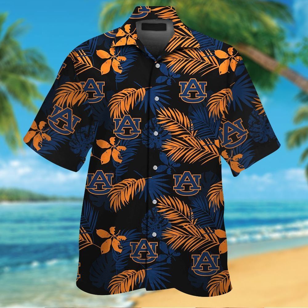 Auburn Tigers Short Sleeve Button Up Shirt Hawaiian Tropical