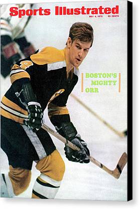 Boston Bruins Bobby Orr 1970 Eastern Division May 04 1970 Sports Illustrated Cover Canvas Print