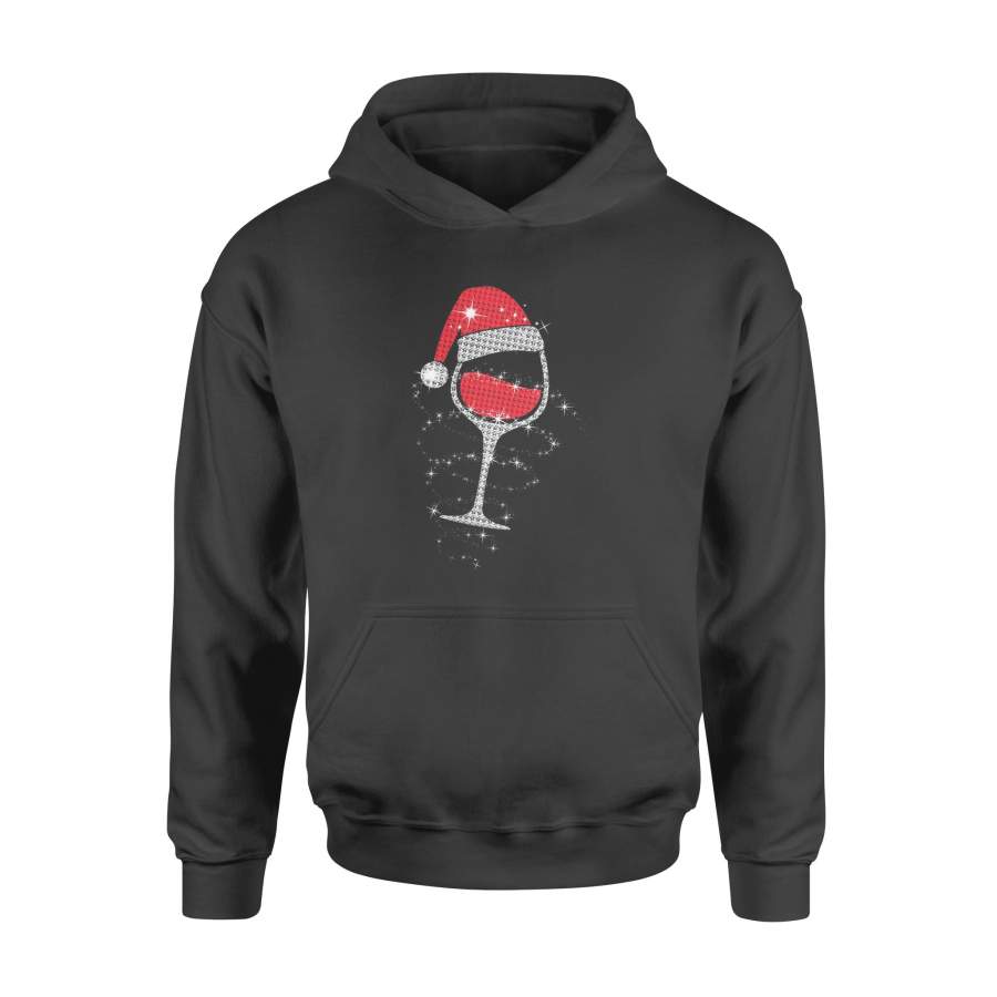 Wine Glasses Santa Hat Christmas Funny Wine Lover Gifts Xmas – Standard Hoodie