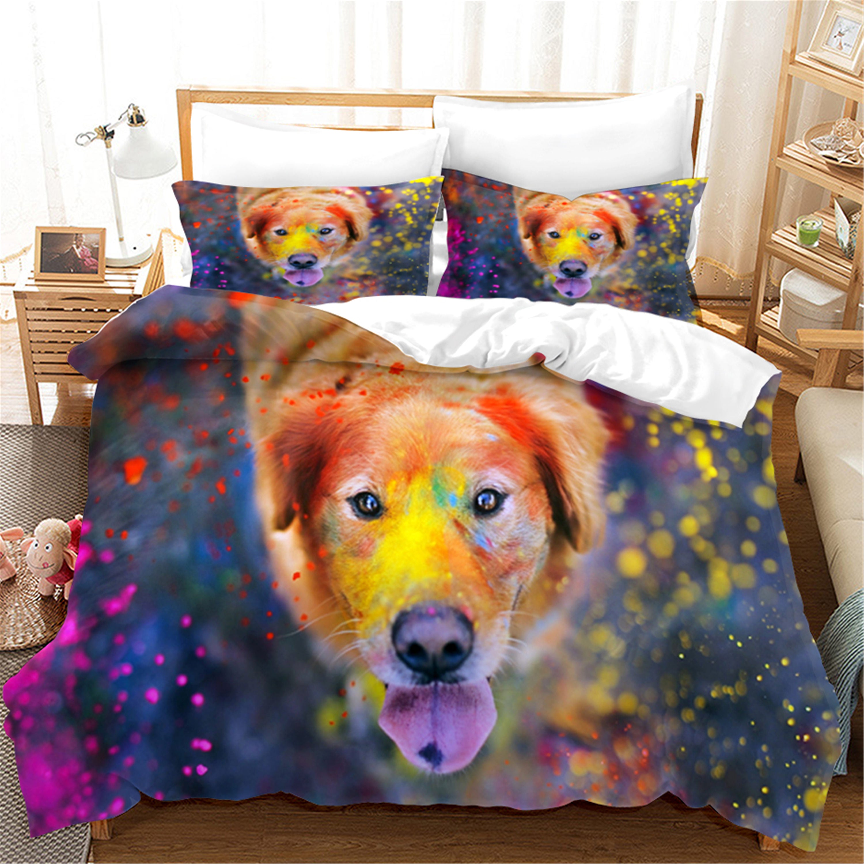 3D Cute Animal Dog Quilt Cover Set Bedding Set Duvet Cover Pillowcases 141