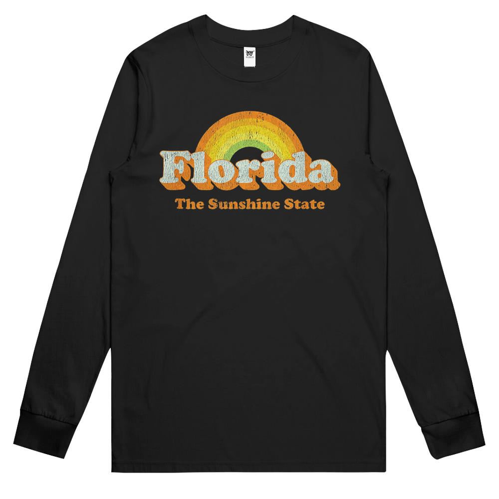 Retro Florida Long Sleeve T Shirts Vintage 70S Rainbow Tee Design Long Sleeve T Shirts