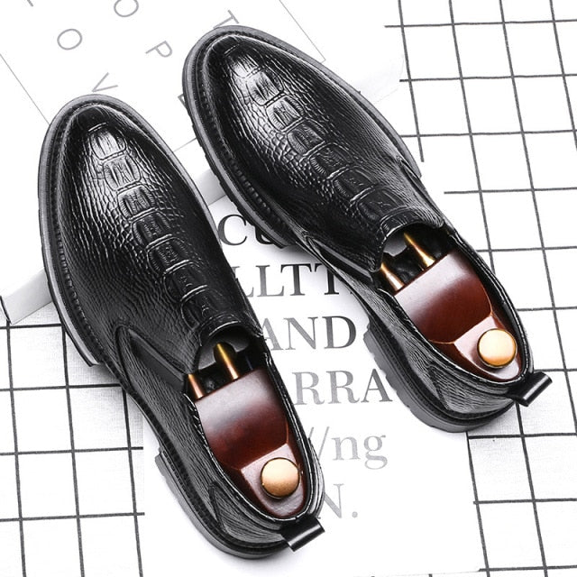 Classic Crocodile Pattern Business Formal Oxford Shoes