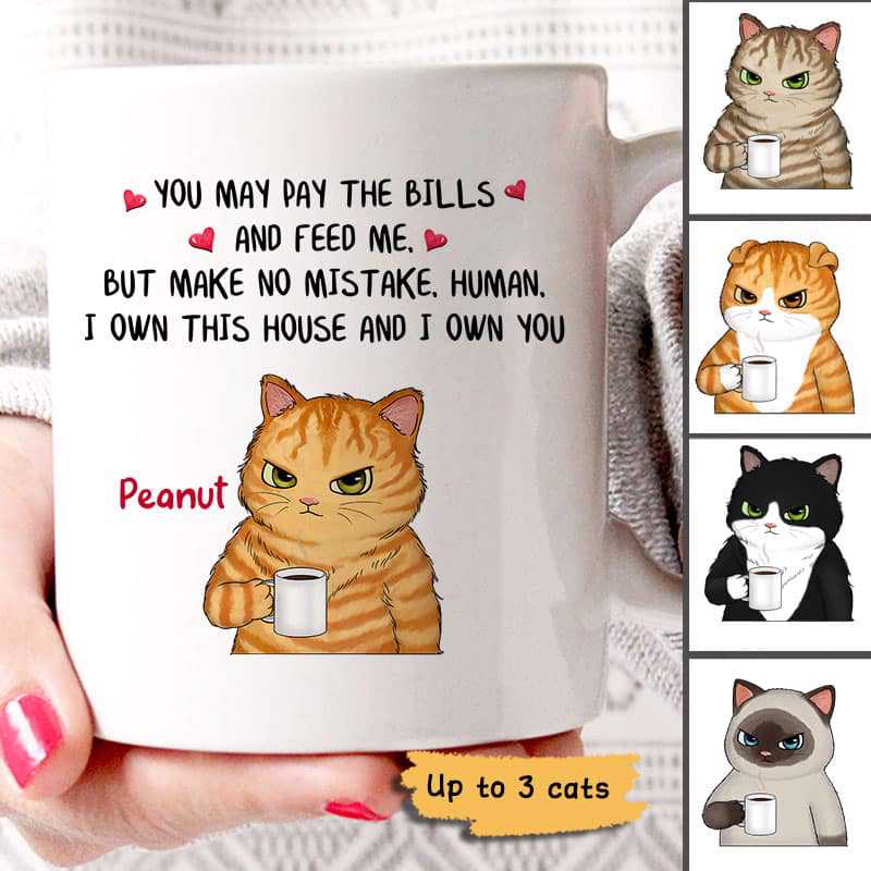 Make No Mistake Cats Own You Personalized Coffee Mug