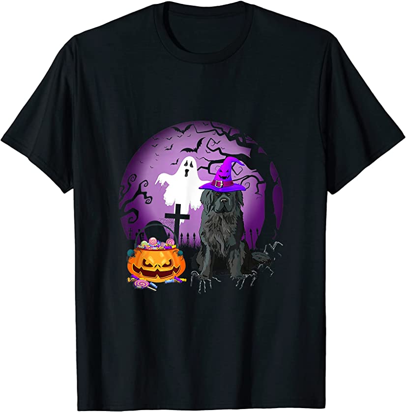 Newfoundland Dog Candy Pumpkin Halloween Lover T-Shirt