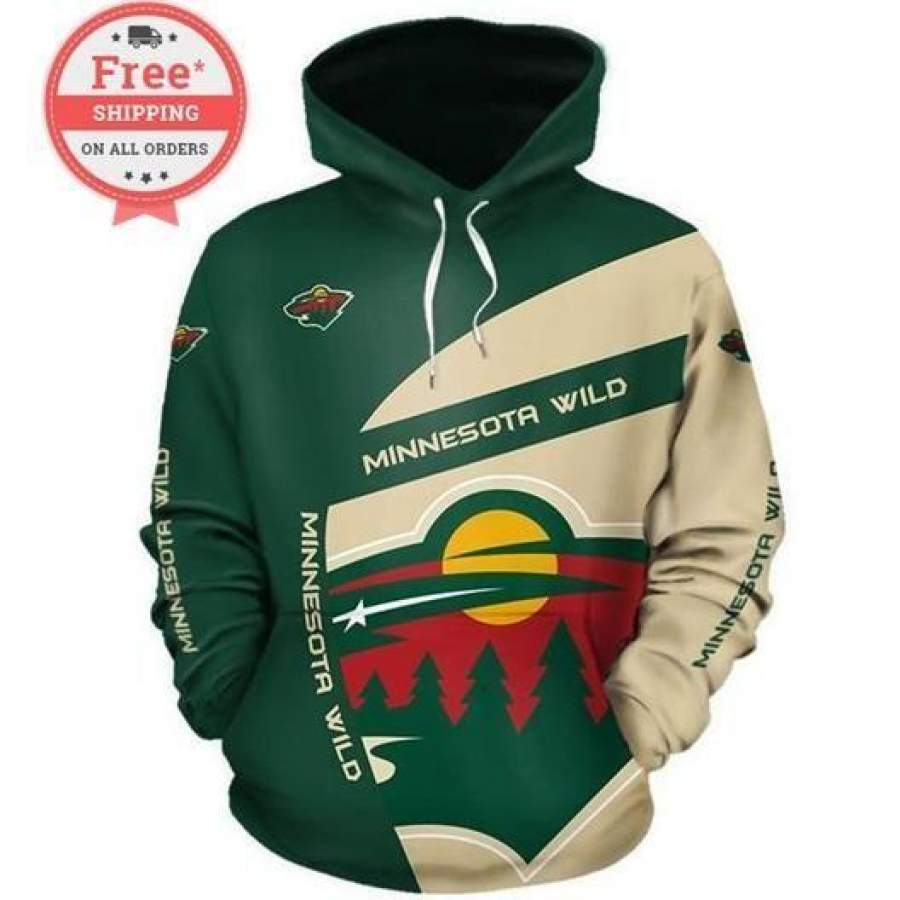 Minnesota Wild Hockey Team Sweatshirts Print Unisex Hoodie Unisex 3D All Over Print