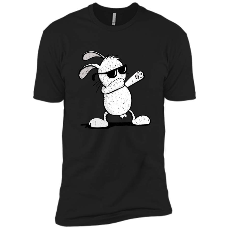 Dabbing Easter Bunny Boys Vintage T Shirt Dab Dance Next Level Premium Short Sleeve Tee