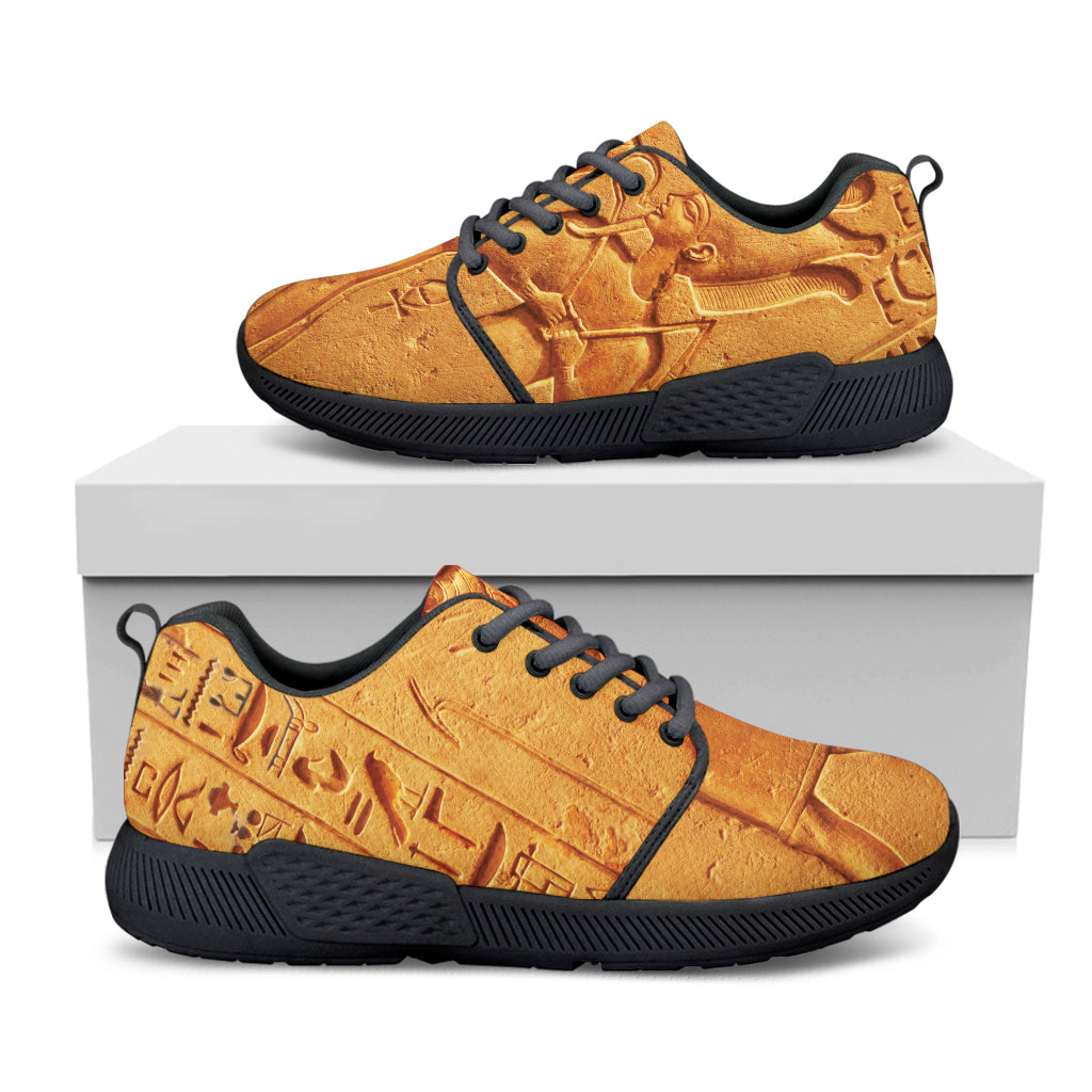 Ancient Egyptian Gods Print Black Athletic Shoes