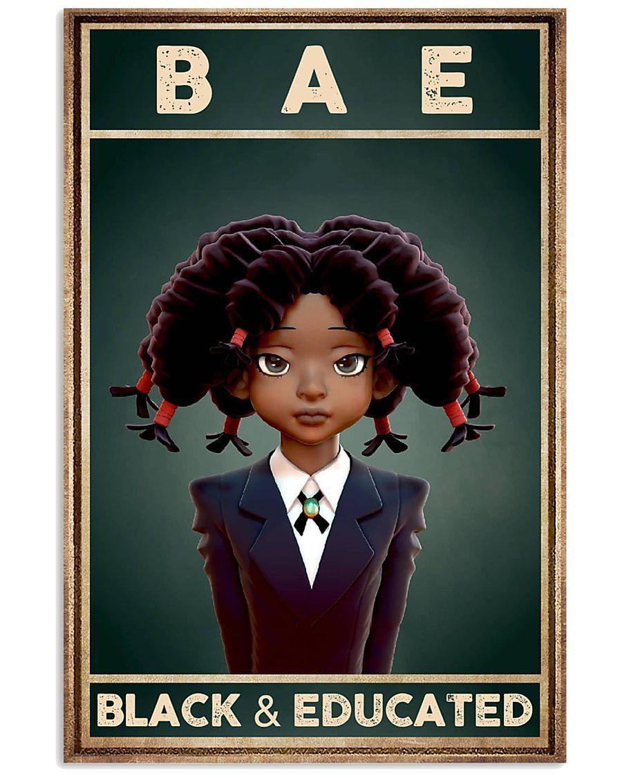 Black Girl Bae Black And Educated – Best Idea Gift , Gift For Home Decor, Gift For Family – Horizontal Canvas Matte Canvas Wall Art