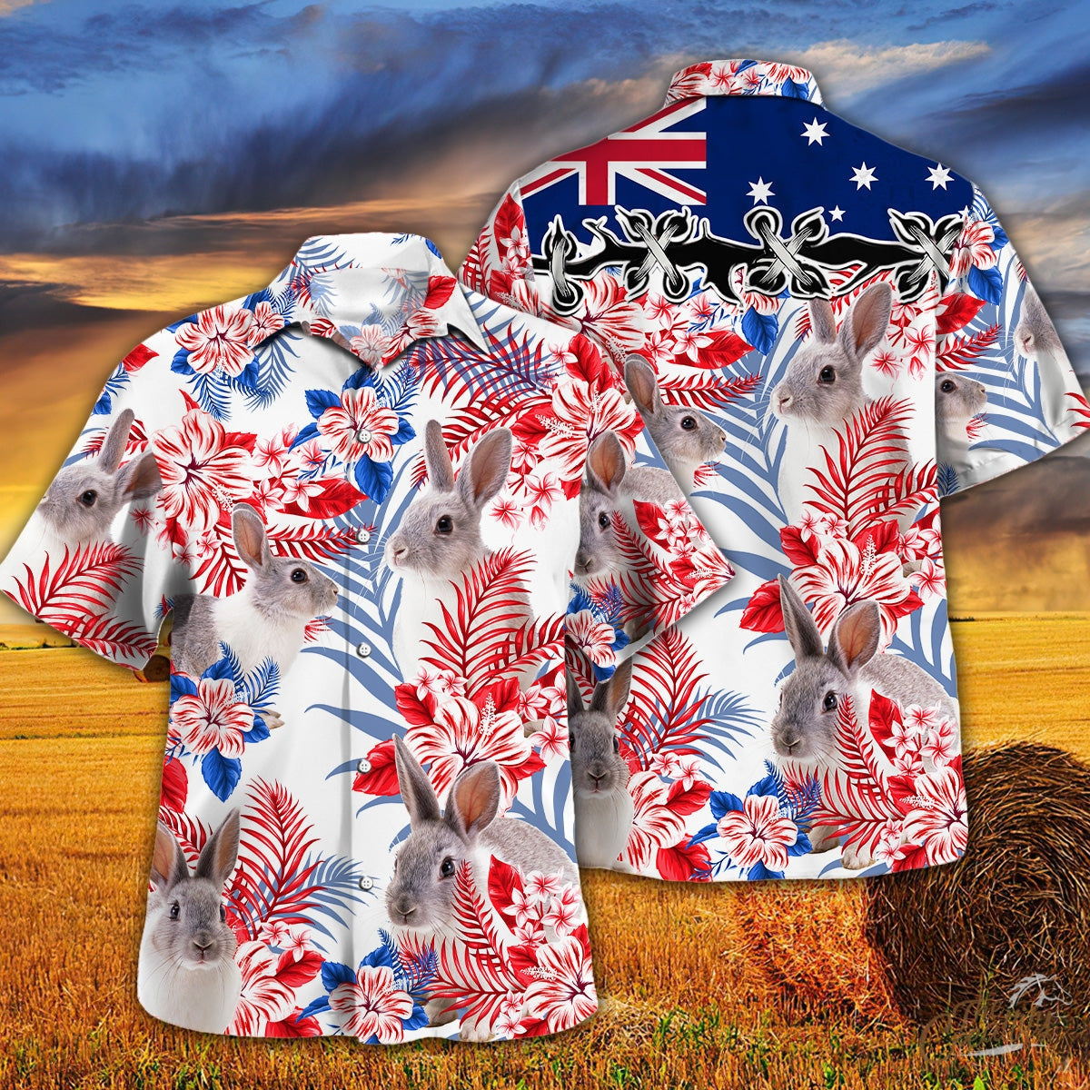 Rabbit Australia Flag Hawaii Shirt Ha25511