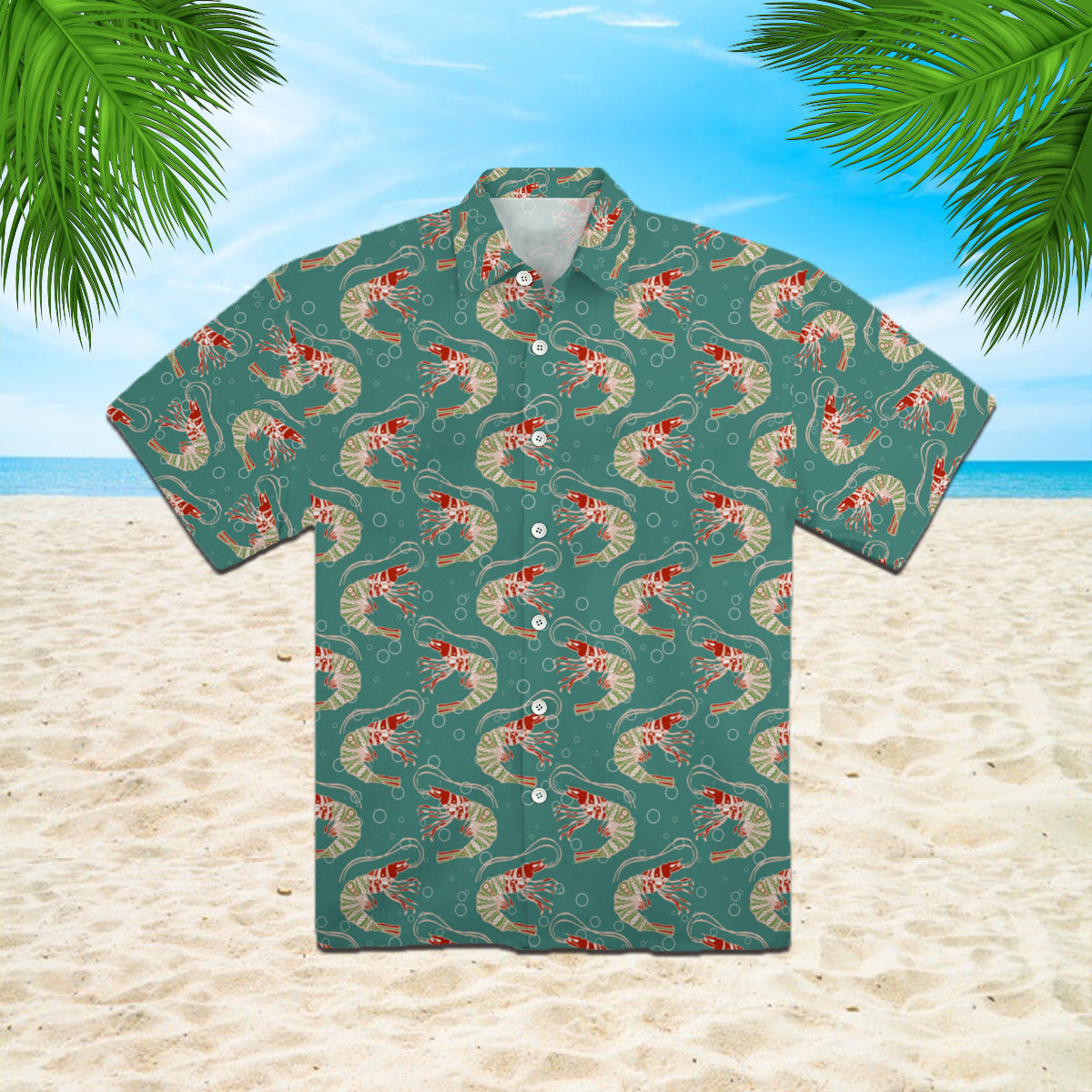 Shrimps In Turquoise Water With Bubbles Hawaiian Shirt | For Men & Women | Hw1161