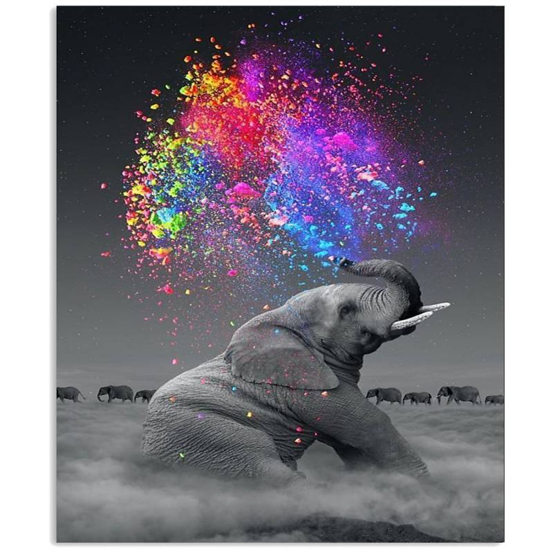 Elephant With Color Funny Gift For Elephant Lovers Vertical Poster