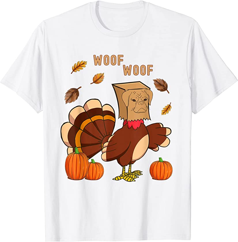 0 Thanksgiving Dog Funny Fake Puppy Woof Thanksgiving Turkey T-Shirt