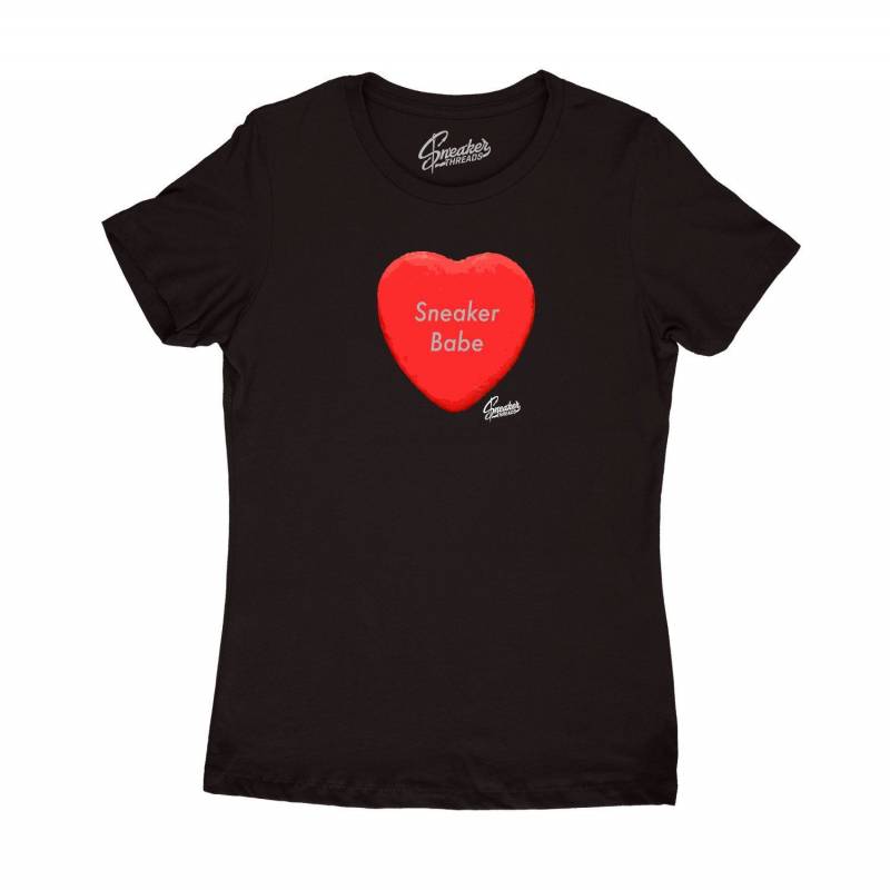 Womens Red Cement 3 Shirt – Candy Heart – Black