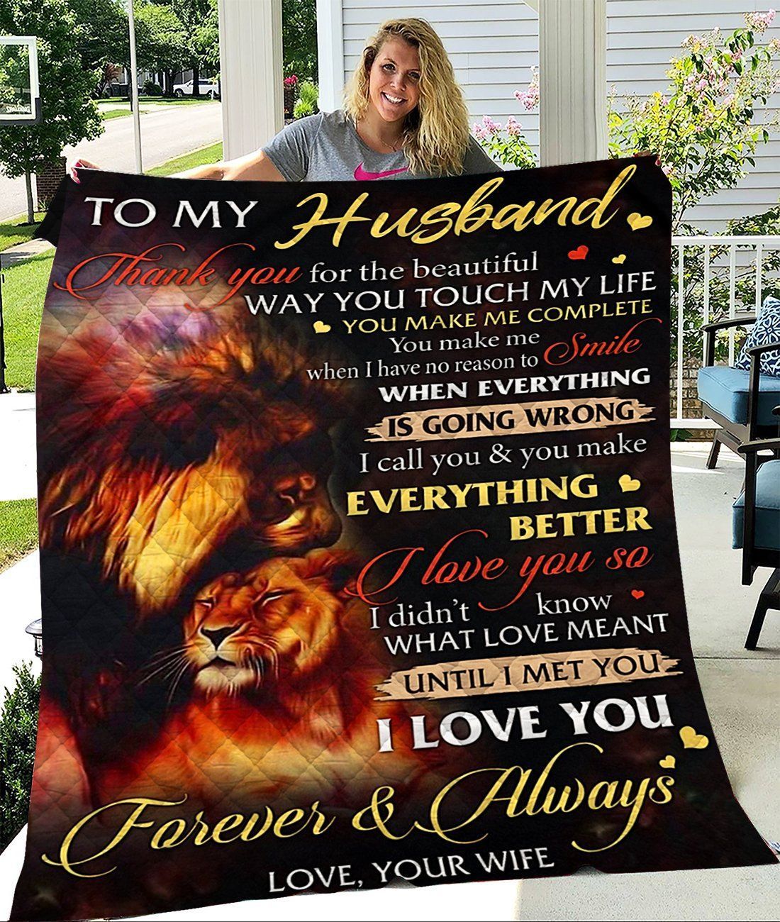 To My Husband Thank You For The Beautiful Way You Touch Me Fleece Blanket