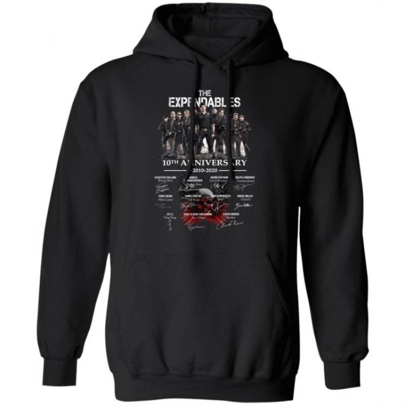 The Expendables 10th Anniversary 2010 2020 Full Cast Signatures Hoodie