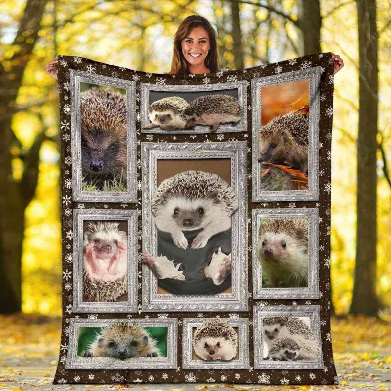 3D Cute Hedgehog In Pocket Funny Peeking Animal Hedgie Hedgehogs Ultra Soft Cozy Plush Fleece Blanket