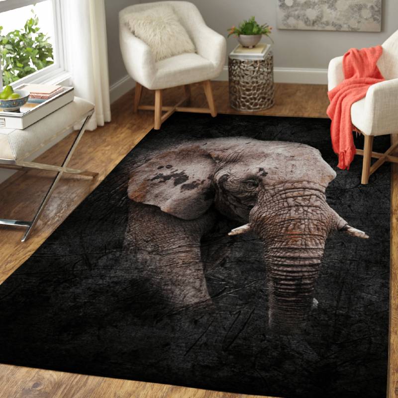 Elephant with Texture – Animals Area Rug Carpet