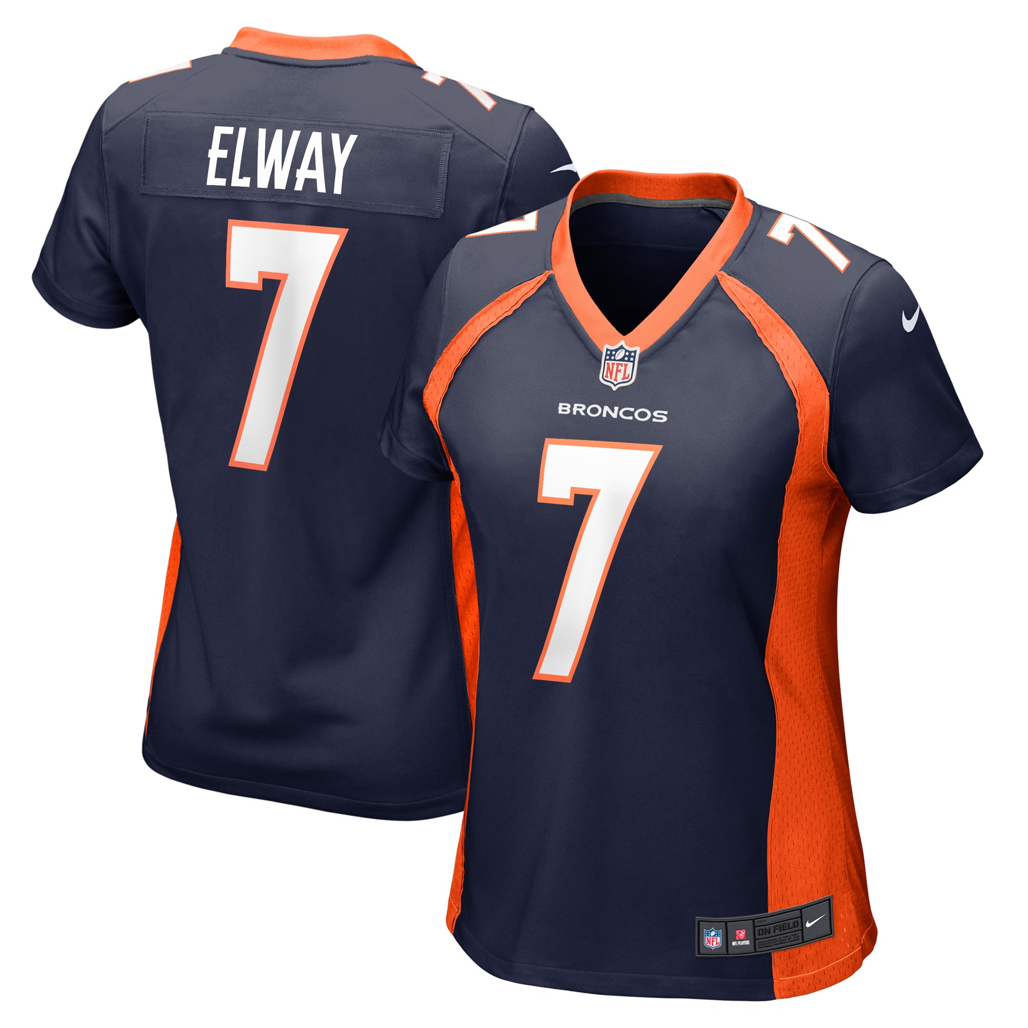 Women’s Denver Broncos John Elway Navy Retired Player Jersey