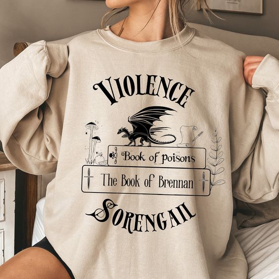 Violet Sorrengail Fourth Wing Shirt, Gift for Booklover, Bookworm, Fantasy Merch, Dark Academia Sweater, Booktok Shirt, Bookish Sweatshirt