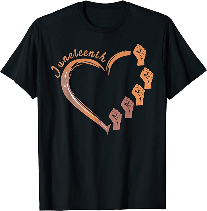 African American Black Pride Juneteenth Melanin Heart T-Shirt