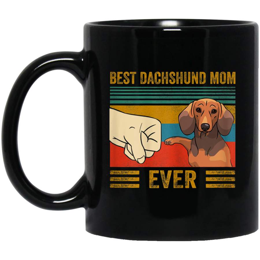 Womens Vintage best dachshund mom ever bump fit Mug