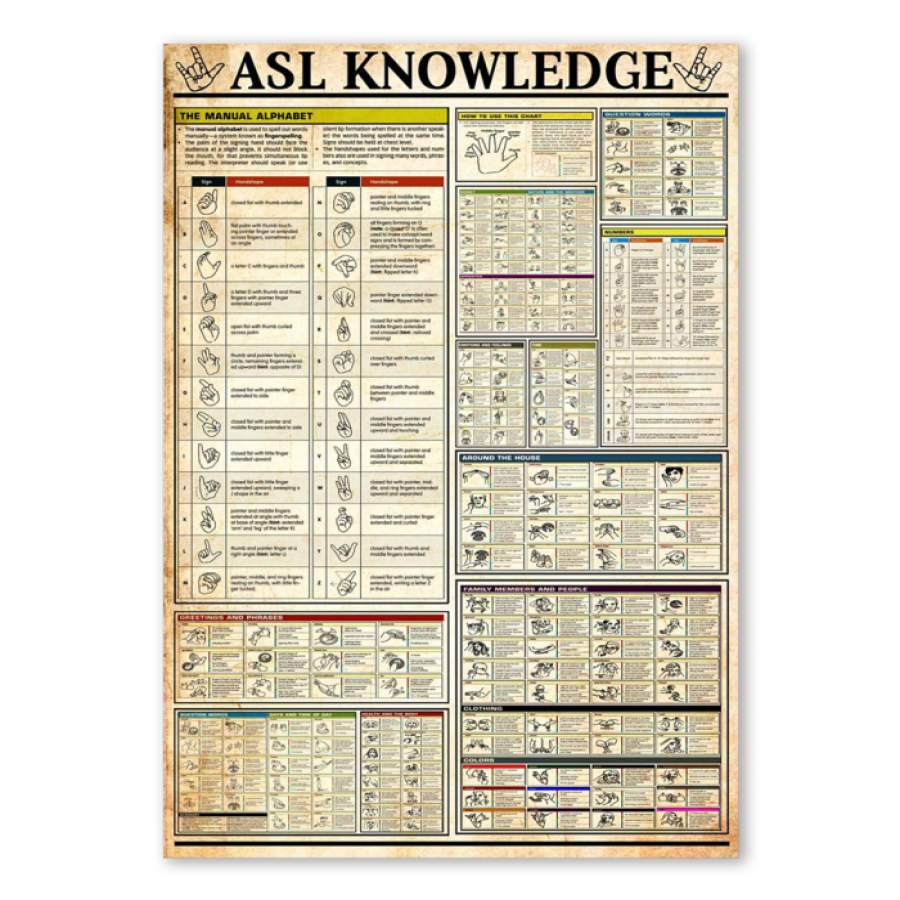 ASL Knowledge Unique Custom Design Canvas Present