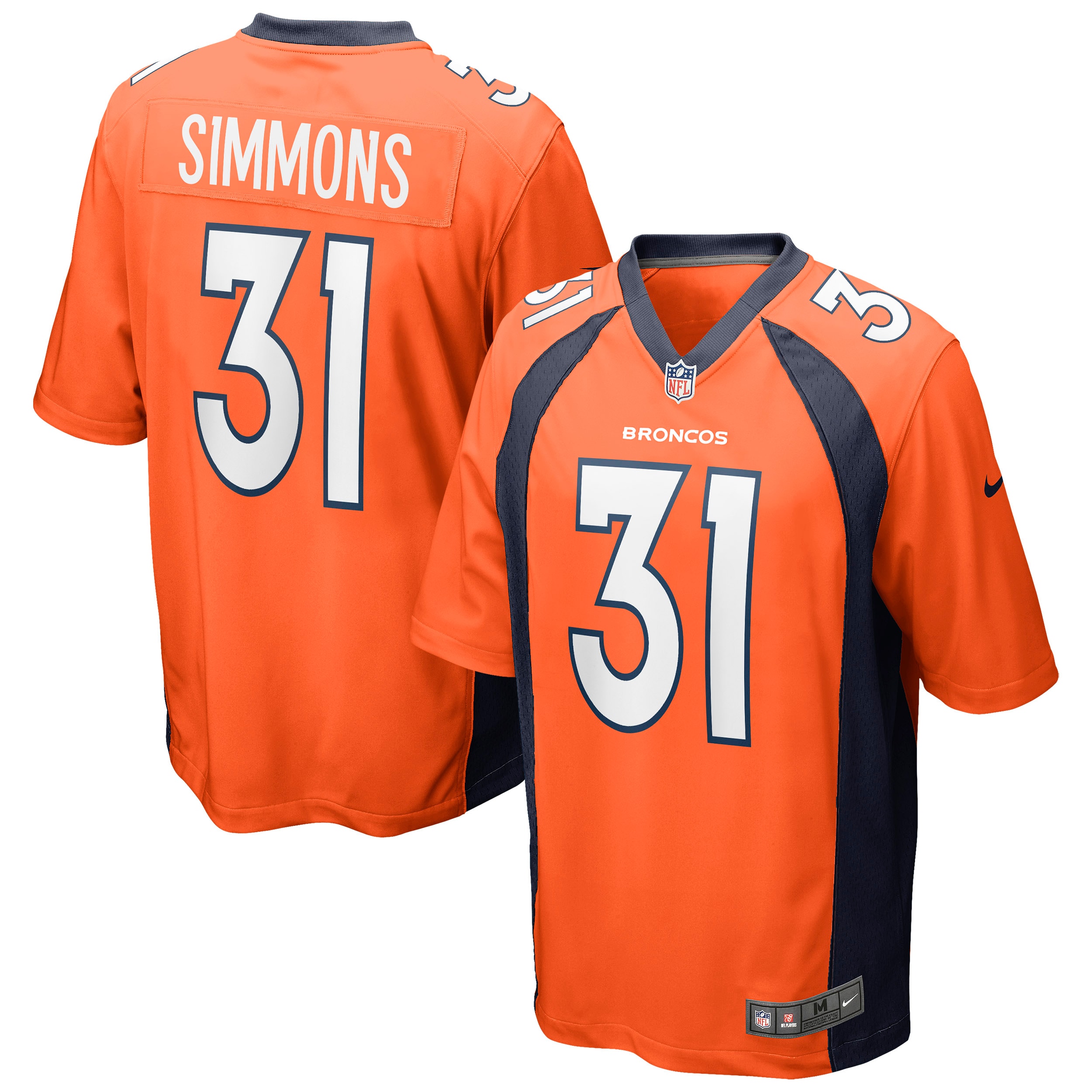 Justin Simmons Denver Broncos Game Jersey – Orange