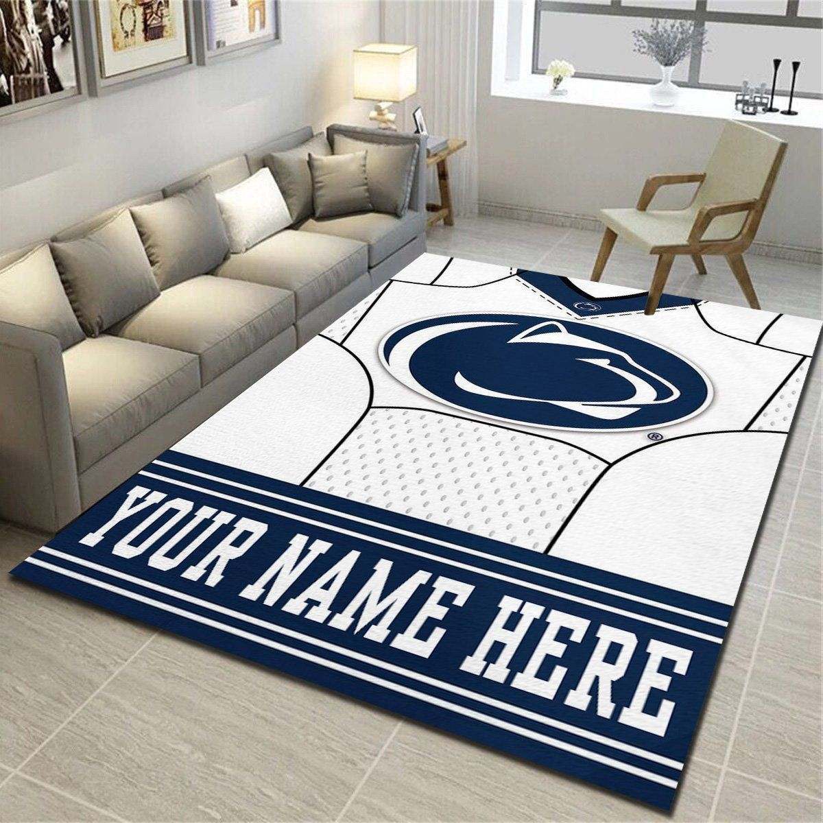 Penn State Nittany Lions Personalized Rug, Living Room Carpet, Customized Floor Mat Home Decor