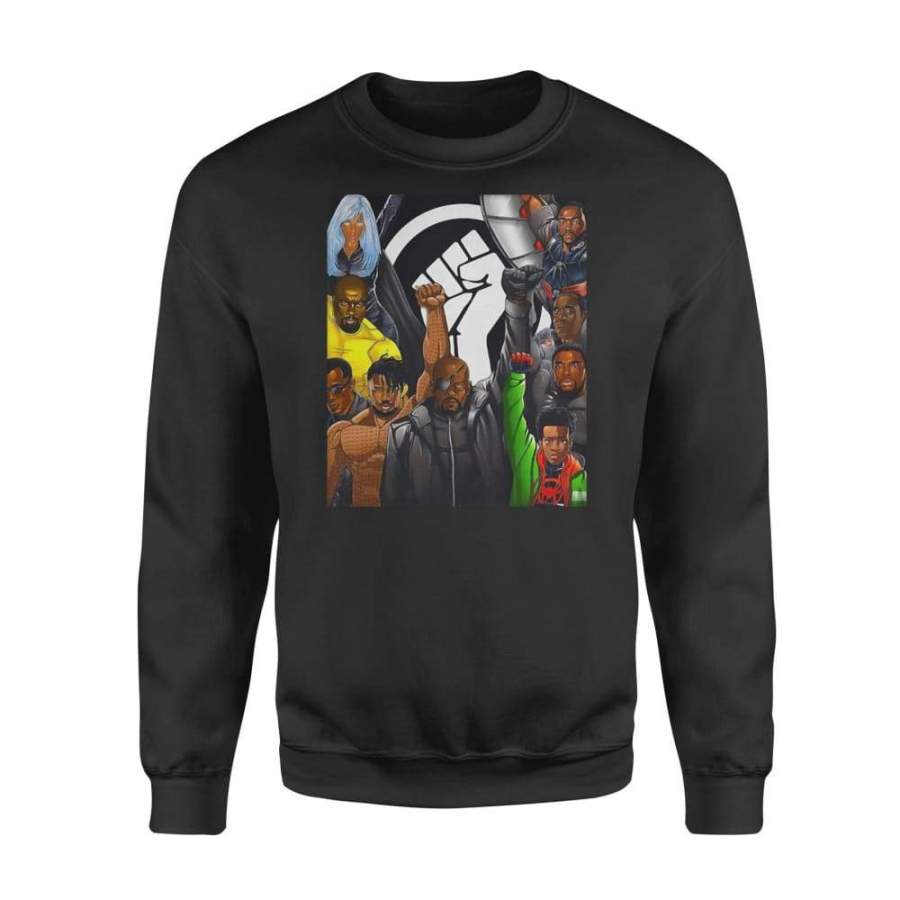 The Fist Superheroes No Justice No Peace Black Lives Matter – Standard Crew Neck Sweatshirt