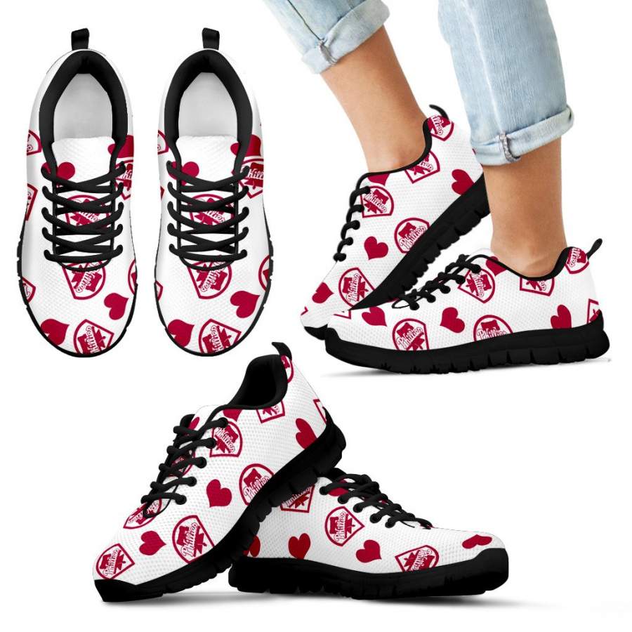 Sweeten Dreamy Love Pattern With Logo Philadelphia Phillies Sneakers