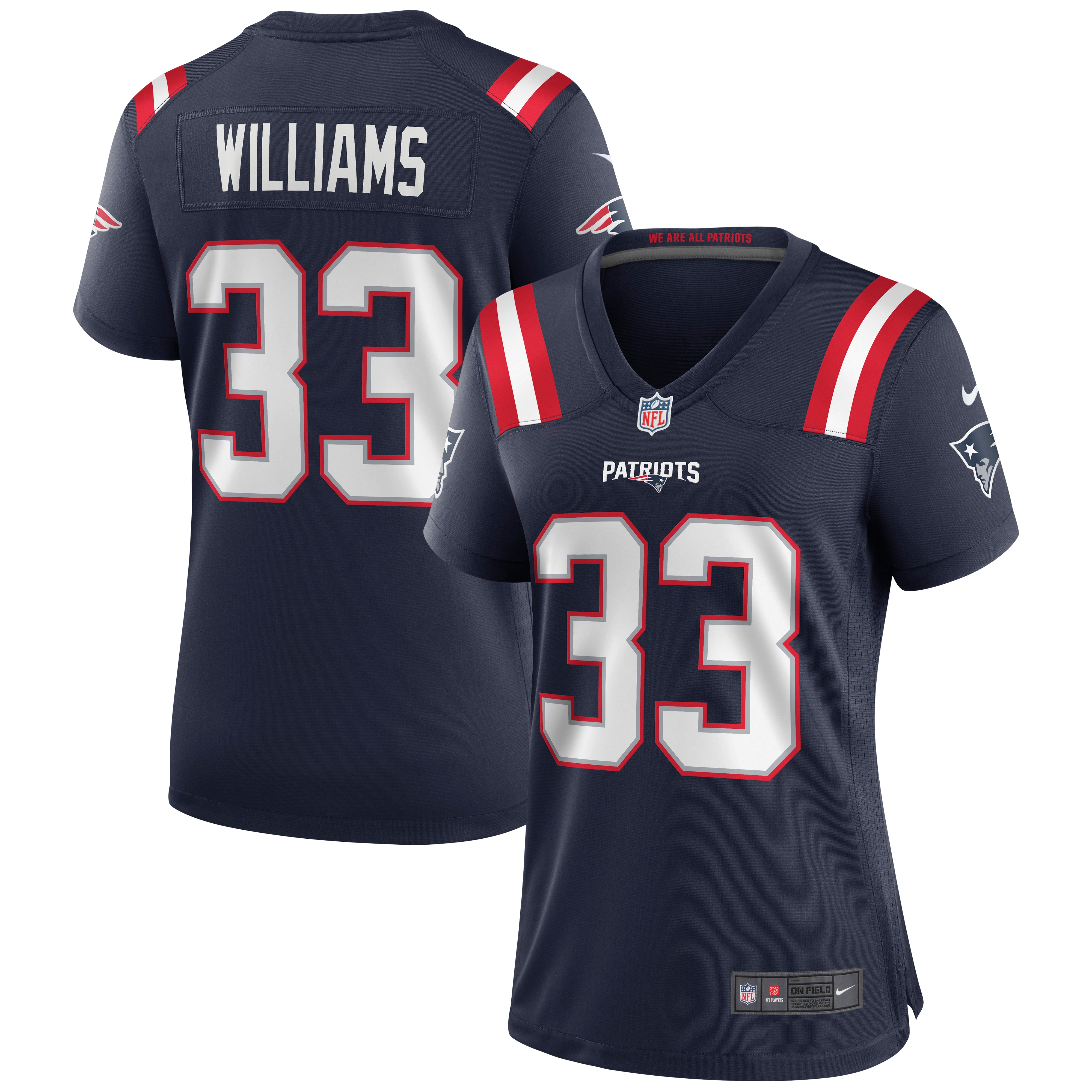 Joejuan Williams New England Patriots Women's Game Jersey – Navy