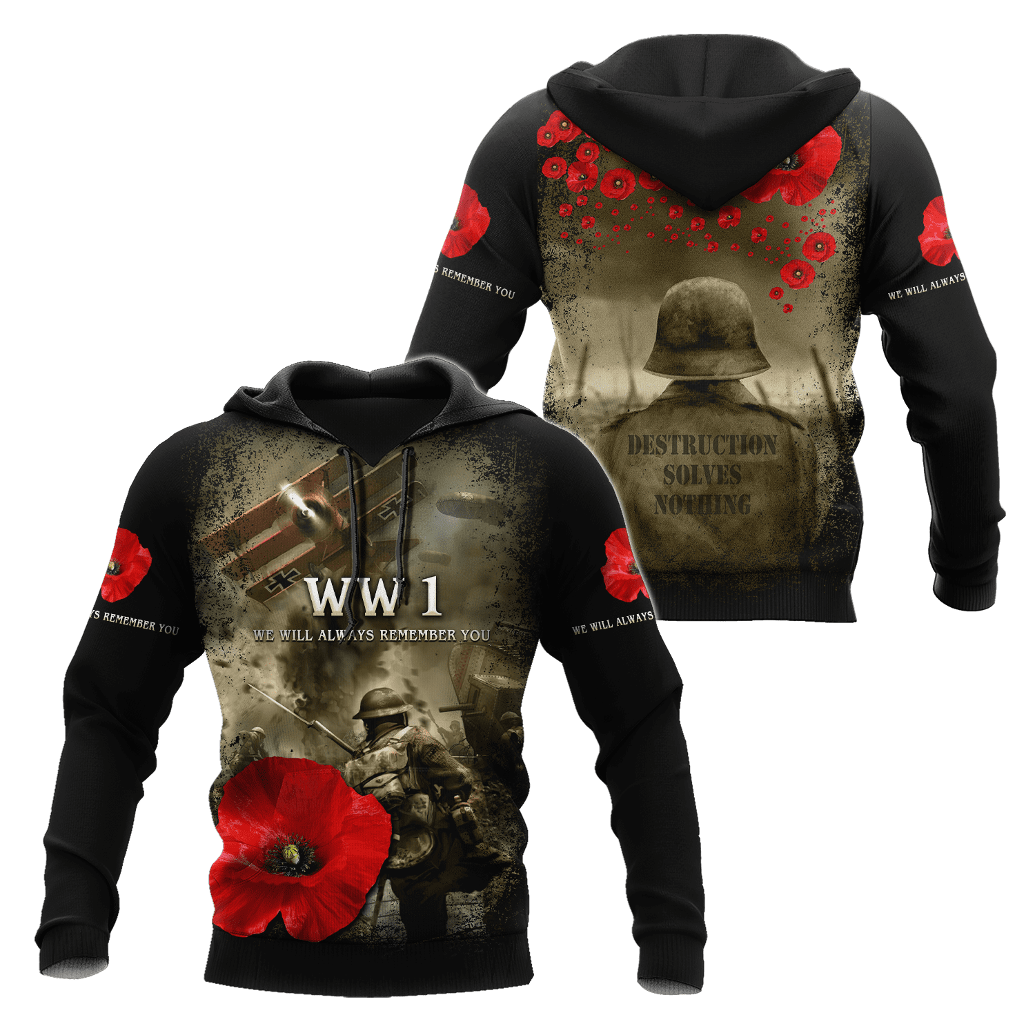 Remembrance Day Lest We Forget 3D All Over Printed Unisex Shirts