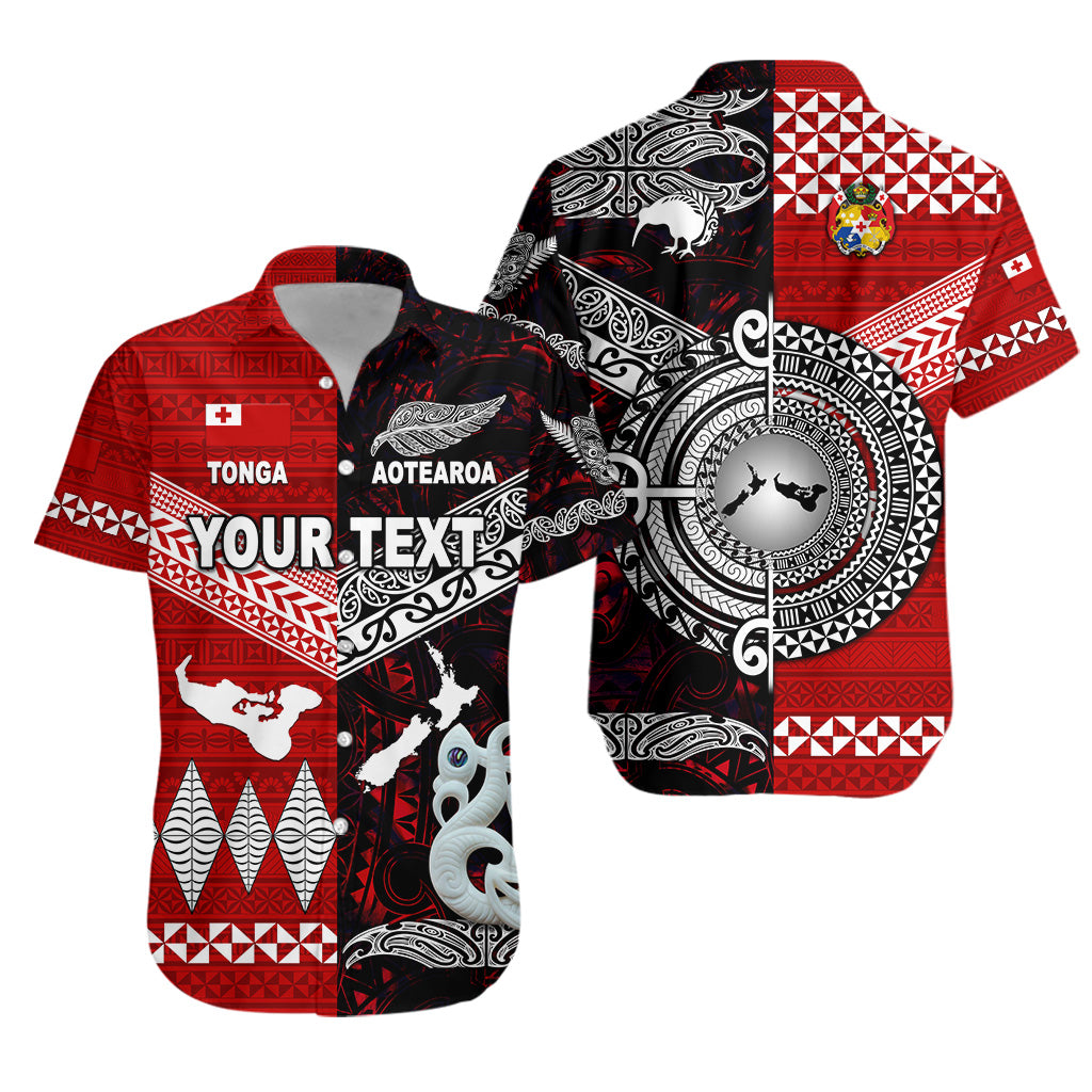 (Custom Personalised) New Zealand Maori Aotearoa Tonga Polynesian Together Hawaiian Shirt – Red Lt8