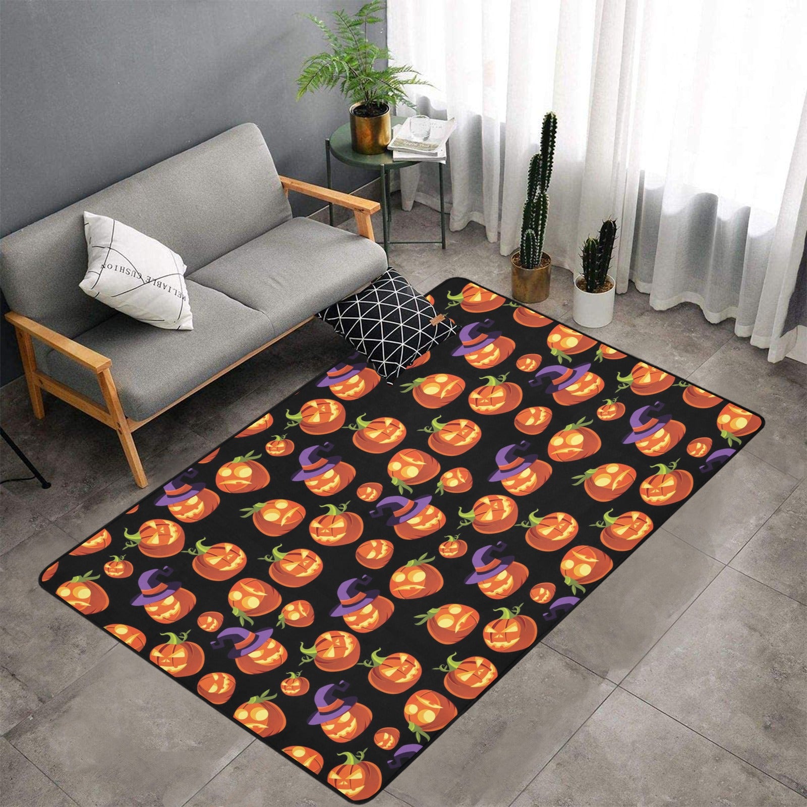 Witch Pumpkin Halloween Print Lks302 Area Rug 7’X5′