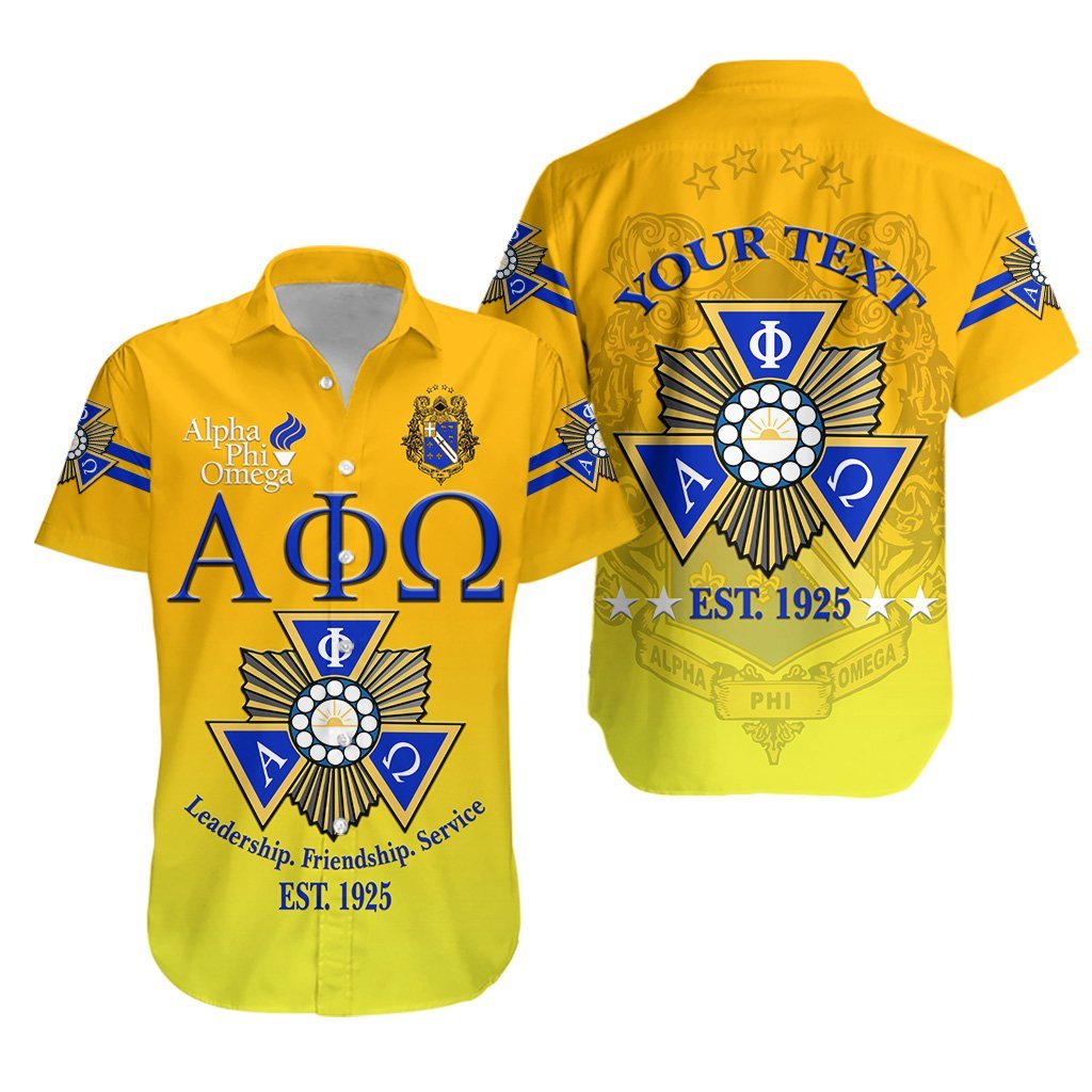 (Custom Personalised) Alpha Phi Omega Apo Hawaiian Shirt Simple Vibes – Gold Lt8