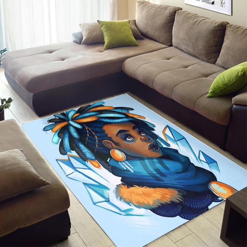 Inspired African American Rug Cute African Black Queen African Design Floor Carpet African Inspired Living Room WBG4004