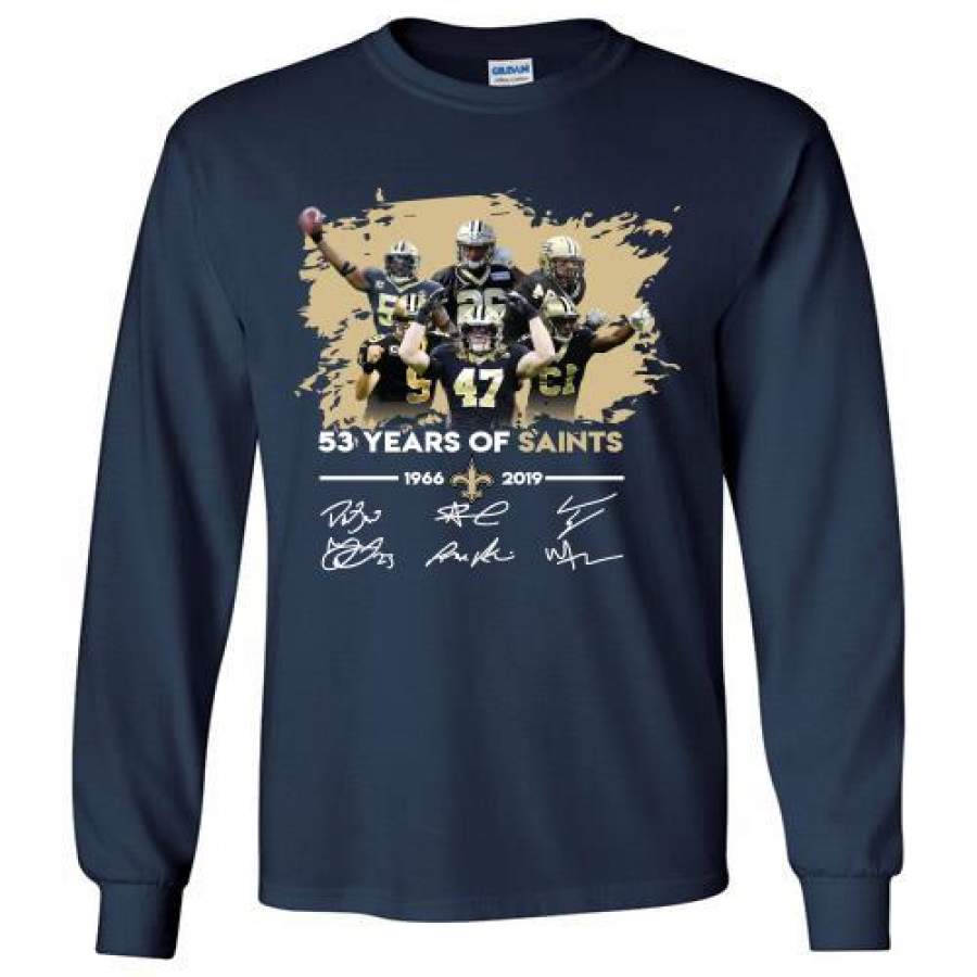 53 years of New Orleans Saints 1966-2019 signatures Long Shirt