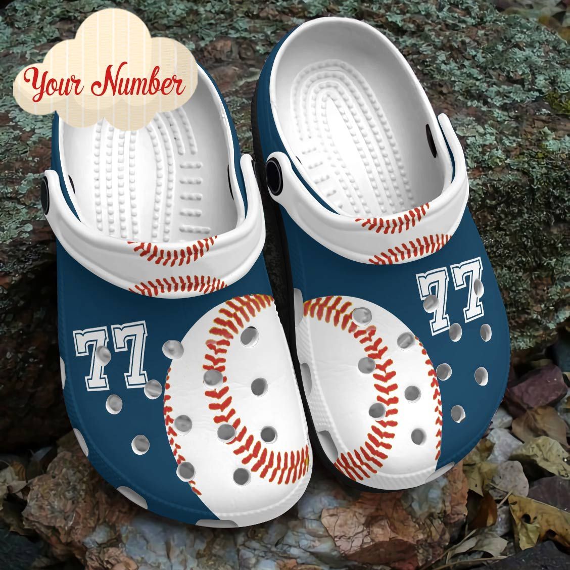 Baseball Personalized Clog, Custom Name, Text, Color, Number Fashion Style For Women, Men, Kid, Print 3D Baseball With Number