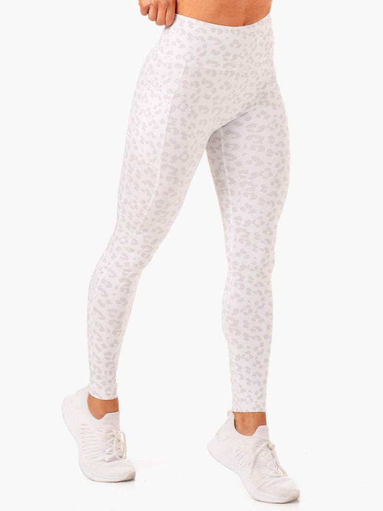 Ultra High Waisted Full Length Leggings Snow Leopard