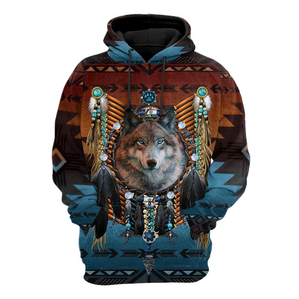 Wolf Native American 3D All Over Printed Unisex Shirts No 13