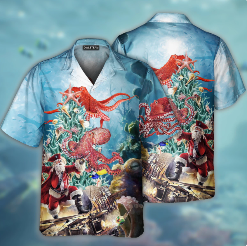 Octopus And Santa Merry Christmas Hawaii Shirt For Men Women Adult Ha43368