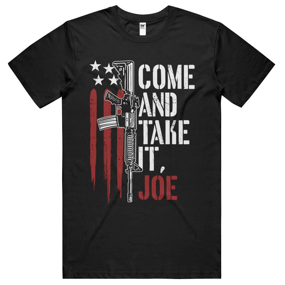 Mens Come And Take It Joe Gun Rights Ar-15 American Flag T Shirts