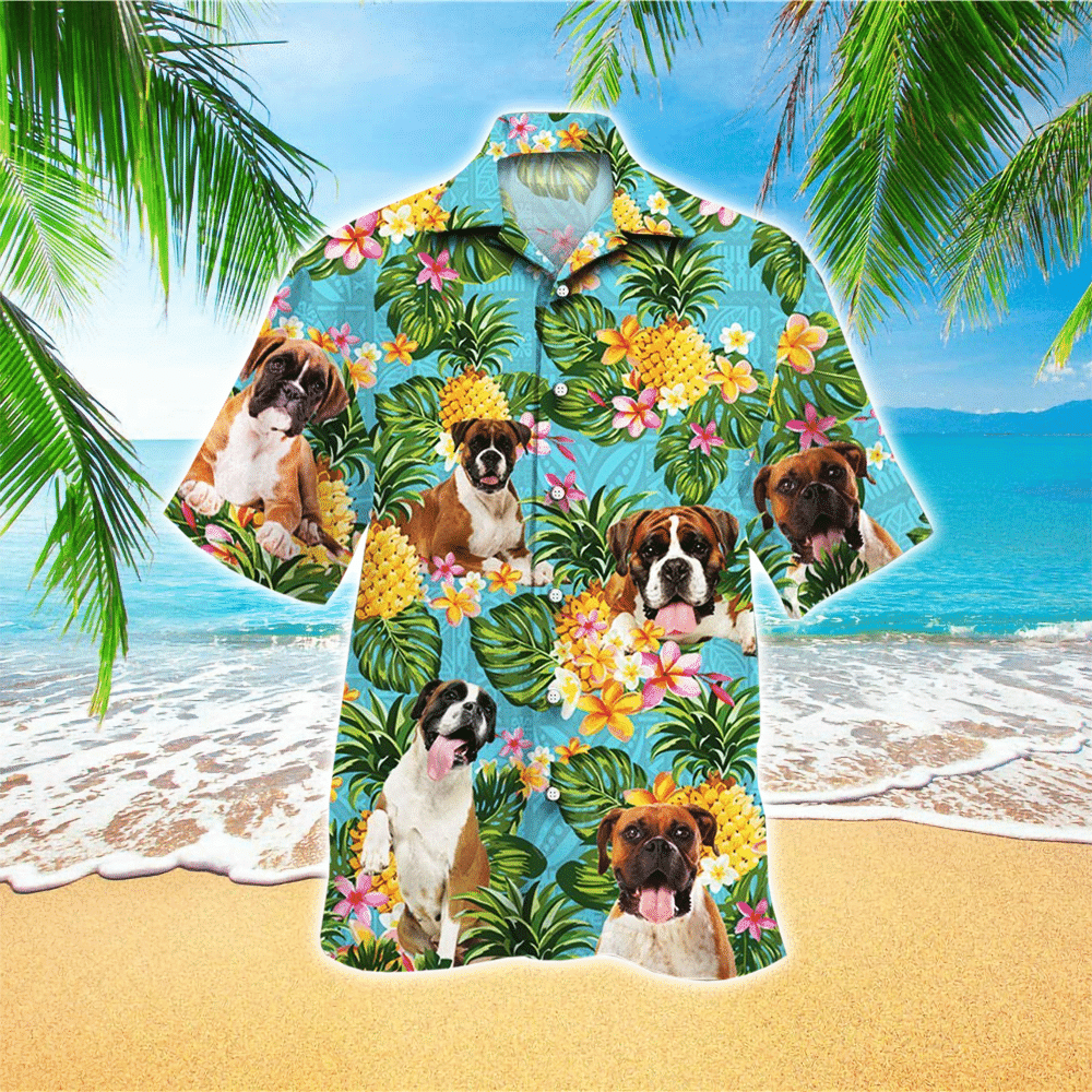 Boxer Dog Lovers Pineapple Hawaii Shirt Aloha Ha86449