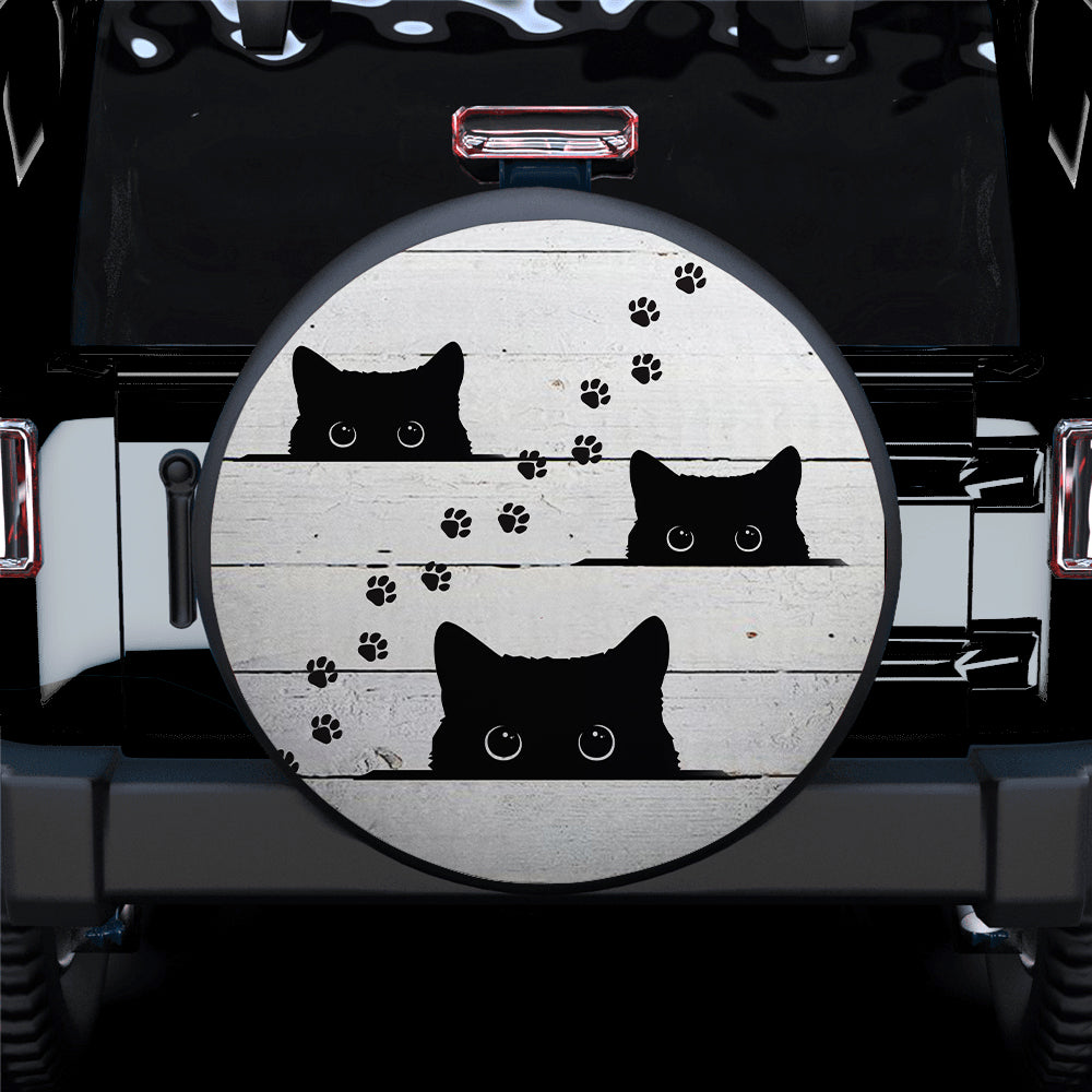 Black Cats Jeep Car Spare Tire Cover Gift For Campers