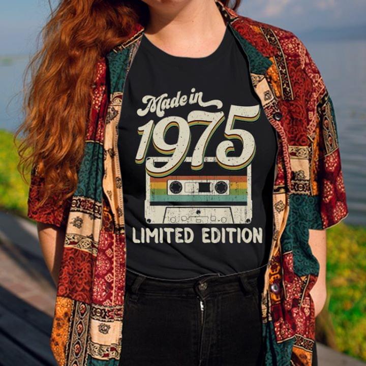 Vintage Cassette Made In 1975 Limited Edition Cotton T Shirt