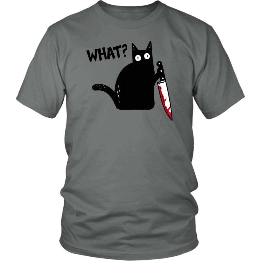 What Murderous Cat Holding Knife Funny Halloween shirts