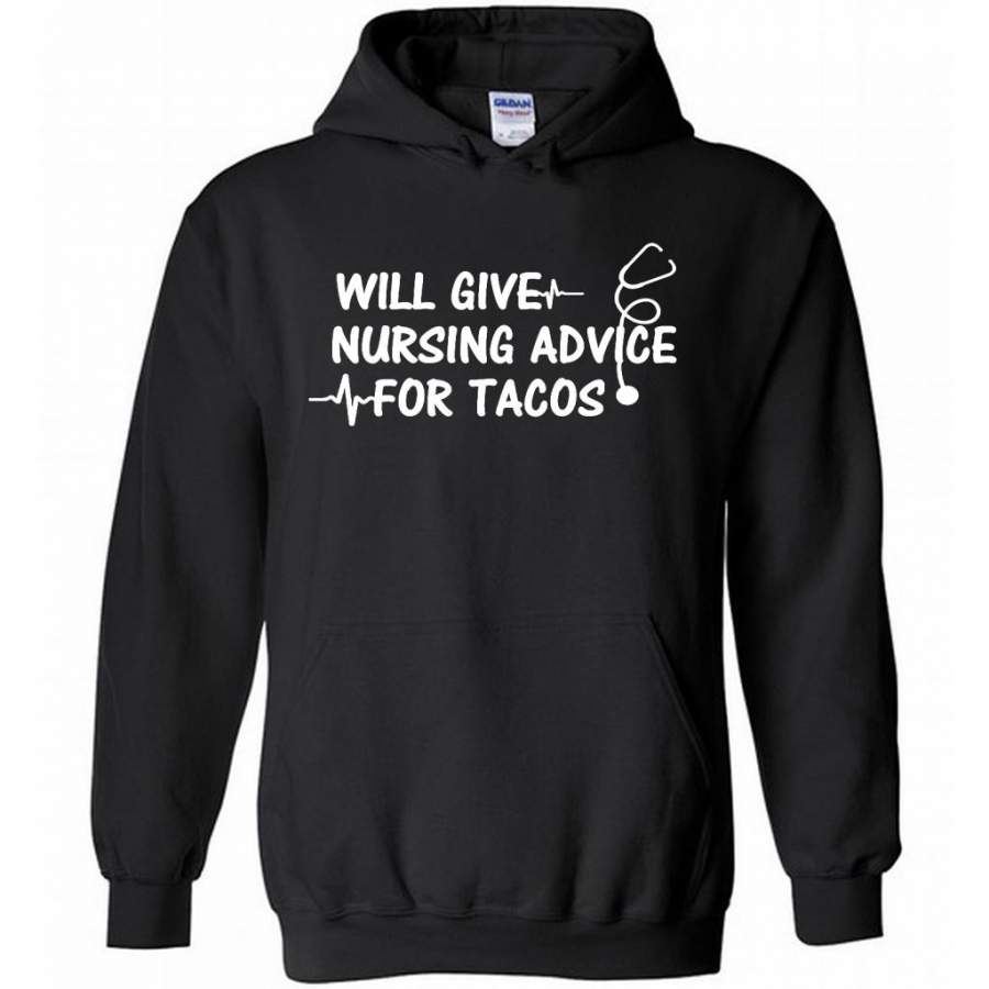 Will Give Nursing Advice For Tacos – Gildan Heavy Blend Hoodie