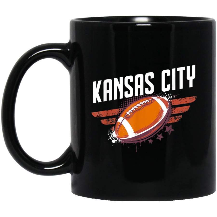 KC Great Kansas City Football Touchdown Red Vintage Skyline Mug